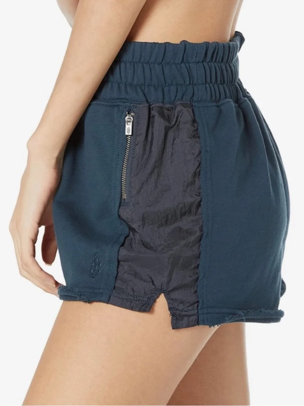 NWT! Free People Movement Shorts Half Way There Navy Color Block Size M